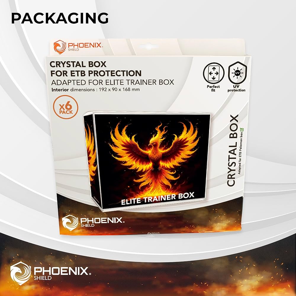 Protection ETB Pokémon – Clear Case Phoenix Shield (Lot de 6) - EytanTCG