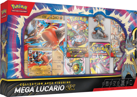 Pokémon – Coffret Premium Figurine Méga - Lucario EX - FR - Coffret figurine Lucario ME01 - EytanTCG