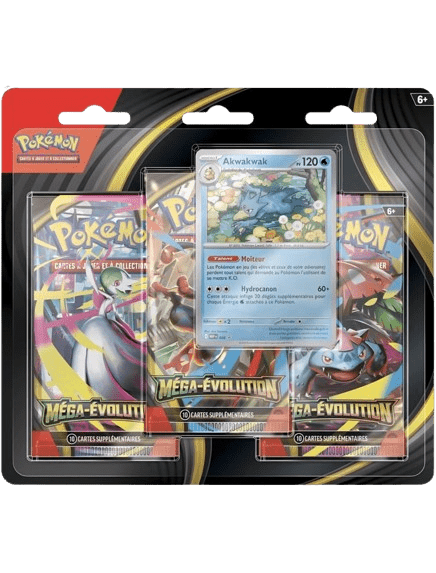 Pokémon Tripack ME01 Mega - Evolution FR - Akwakwak - FR - Tripack ME01 Akwakwak - EytanTCG